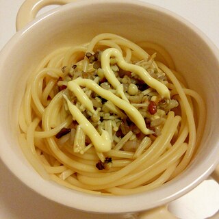 三十雑穀とえのきで★マヨぽん風味のサラダパスタ